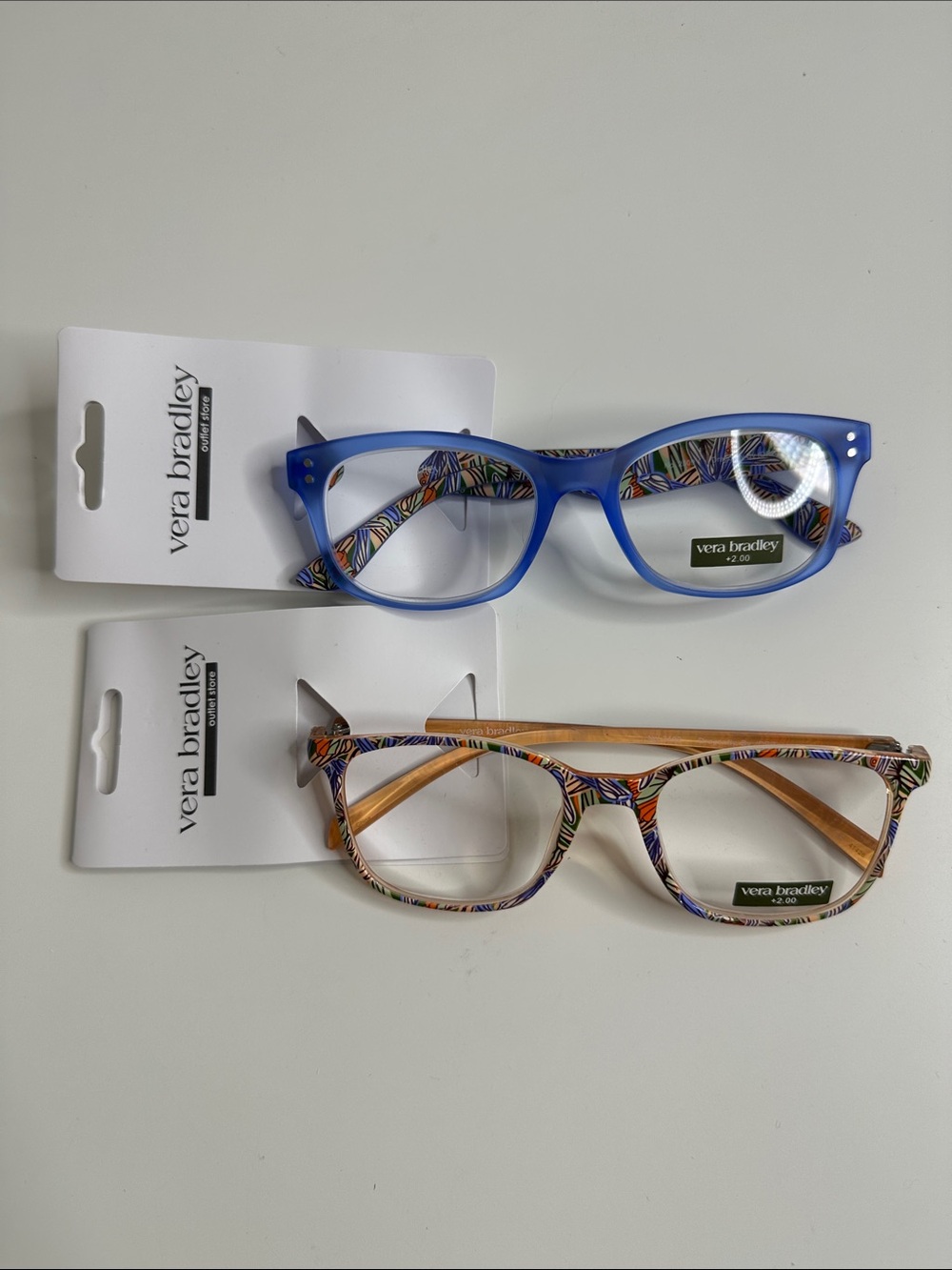Vera Bradley Blue and Multicolor Pattern Reading Glasses – Set of 2